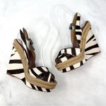 Christian Louboutin Tigresse 120 Zebra Pony Calf Hair Platform Wedge Sandals 36 Photo 1