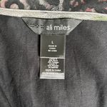 Ali Miles Mixed Media Open Front Cardigan Large Rayon Blend Multicolor Duster Black Photo 5
