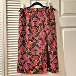 Modcloth  Baroque Floral Satin Pencil Skirt M Knee Slit Romantic Dark Academia Photo 1