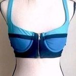 Top Melon Retro Bikini Swimsuit: Duo-chrome Blues & Black Straps Bikini Swimsuit, Sz. L Photo 0