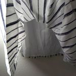 The Collective M Strapless Striped Empire Waisted Midi Dress in Dark Navy n Whit Blue Size M Photo 4