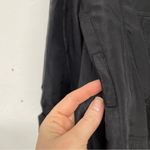 DKNY Black Silk Utility Button Down Shirt Womens 6 Casual Classic Dark Academia Photo 2