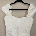 House Of CB  Loretta Ivory‎ Satin Strapless Dress white corset midi NWOT size S Photo 9