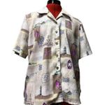 Allison Daley AOF 10 10p petite large button up Blouse shirt tan beach Photo 1