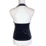 EXPRESS Vintage 90s Dark Grey Velvet Halter Top Size Large Photo 1