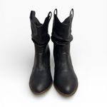 Charles Albert Black Western Cowboy Ankle Boots Vegan Leather Womens Size US 8 Photo 1