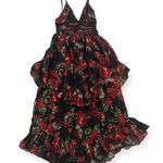 Rococo Sand Tiered Maxi Dress, Black Red Roses, Size XS New w/Tag $478 SOLD OUT Photo 5