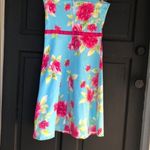 J.T.B. Floral Strapless Dress‎ Blue Size 8 Photo 5