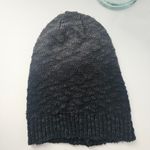 mix no. 6  Ombre Black Dark Gray Long Woven Beanie Photo 1