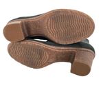 Clarks Black Nubuck Leather Ankle Boots Block Heel Side Elastic Panel Size 10 Photo 6