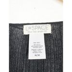 l*space L* Wailea Cover Up Size Medium Black Ribbed Knit Semi Sheer Long Sleeves Photo 4