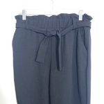 Maurice's Black Paperbag High Rise Tie Waist Tapered Crepe Pants Photo 3