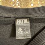 VTG Fatal Black Skull Rose Emo Goth Y2K 2000s Cali Love Pullover Sweater Large Photo 4