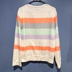 Striped Multicolor Long Sleeve Polyester and Spandex Shirt Medium White Photo 4