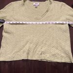 Talbots  Woman’s Petites Crop Lime Green V Neck Sweater Size 1X Photo 4