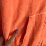 PINK Vintage Terry Zip Up Sweatshirt Bright orange & Gold Size M Photo 5