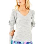 Lilly Pulitzer Fresca Sweater Seaspray Grey Space Dye XS Photo 1