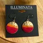 Women’s gold colorful disk fish hook earrings new Photo 0