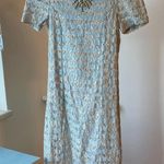 Blue lace embellished rhinestone dress Photo 3