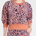 JoyLab  Cheetah Leppard Purple & Orange Crewneck Photo 0