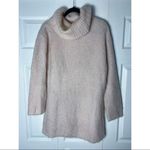 Topshop Premium Light Pink Cream Mohair Turtleneck Long Soft Sweater Size US 10 Photo 1