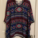 belle du jour NWOT women’s Aztec tribal knit hoodie poncho sweater top medium Photo 0