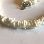 Puka Shell Vintage Necklace Bracelet & Pierced Earrings Set White Photo 7