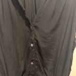 Gap  Womens Black Button‎ Down Drawstring Waist Short Sleeve Romper Jumpsuit L Photo 3