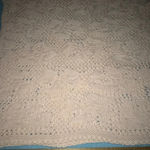 𝅺ACROSS America crocheted vintage sweater light pink floral cotton USA size S Photo 1