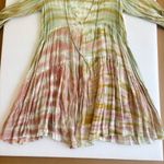 Young Fabulous and Broke Tie-Dye Boho Tiered Green Brown Mini Dress Size Small Photo 5