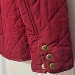 Crown & Ivy Womens  Quilted Puff Crimson Red Jacket Gold Hardware Cozy Warm Small Photo 4