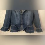 Ashley Judd Denim Jacket Size M Casual Ruffled Bohemian Fall Jacket Blue Size M Photo 3