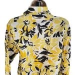 Womens Denim Floral Jacket Stretch Yellow Black Size 8 u Photo 6