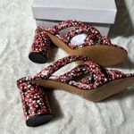 Rebecca Minkoff Size 9M Red Floral Amandine Strappy Sandals Heels Coastal Resort Photo 5