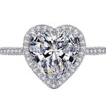 Sterling Silver SIZE 6 925 Sterling Silve Elegant Romantic Sparkling Clear Zircon Heart Ring Photo 0