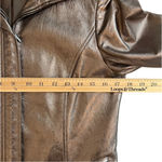 Lafayette 148 metallic burnished gold leather jacket, EUC, flaws as noted, sz 6 Photo 14