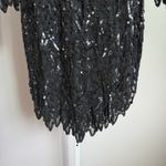 Swee Lo Vintage Dress 100% Silk Sequin Dress Long Sleeve Party Cocktail size S Black Photo 2