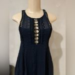 Free People Wherever You Go Navy Black Lace Mini Dress Size 0 Blue Photo 10