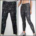 Reebok Speedwick Splatter Print Leggings Women’s SZ Large Black Gray 26” inseam Photo 1