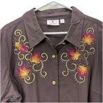 Quacker Factory Autumn Fall Embroidery Leaves Rhinestones Pockets Size 1X Photo 4