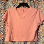 Hanes Light Pink Women's Short Sleeve Cropped Tee Photo 1