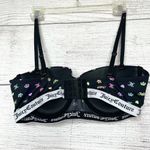 Juicy Couture Black Rainbow Logo Print Push Up Bra Size 36C Photo 6