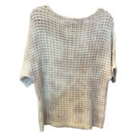 Marled Open Knit Beige White Tie Dye Cotton Bld Sweater Dolman short sleeve Sz L Size L Photo 3