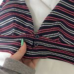 Aerie  Womens Size Small S Navy Pink White Triangle Bathing Suit Top Swim Beach Photo 1