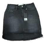 One Teaspoon  Black Swan Raw Hem Denim Mini Skirt NWT Size 24 High-Low Split Side Photo 3