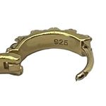 Sterling Silver Gold Vermeil Hugger Hoops Earrings Crystal Rhinestones .5" NWOT Photo 3