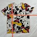 Disney Women's Mickey Mouse Medium White All Over Print AOP Short Sleeve Shirt Photo 3