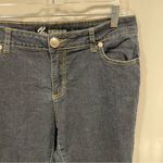 Rocawear Cute dark denim capri jeans silver embroidered back pockets stretchy  Photo 5