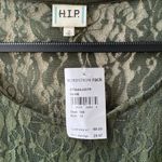 H.I.P. NWT π« 2-Piece Set, Olive Green Sheer Lace Retro Peasant Top+Tank Top, 1X Photo 4