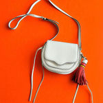 Rebecca Minkoff  White Leather Crossbody Tassle Bag Photo 0
